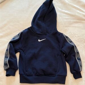 Navy Blue and White Nike Hooded Sweat Suit.